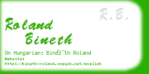 roland bineth business card